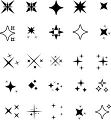 Naklejka premium shine bright vector icon set illustration on white background..eps