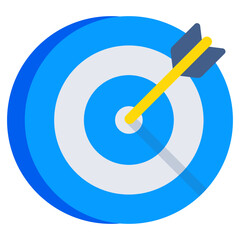 A flat design icon of target 