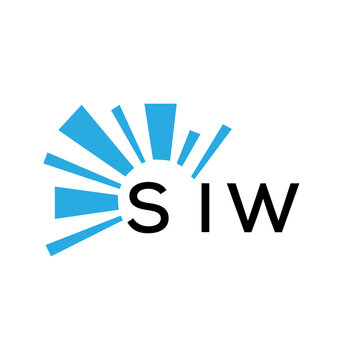 SIW letter logo. SIW blue image on white background and black letter. SIW technology  Monogram logo design for entrepreneur and business. SIW best icon.
