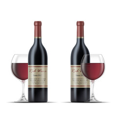 2 Bottles of Red Wine and Wine Glasses