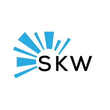 SKW letter logo. SKW blue image on white background and black letter. SKW technology  Monogram logo design for entrepreneur and business. SKW best icon.
