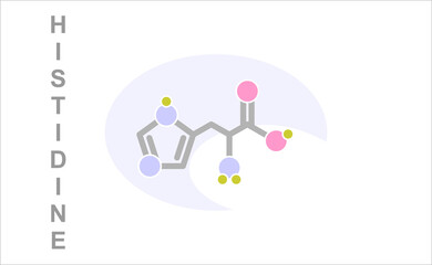 Simplified formula icon of histidine.