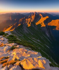 sunset over the mountains  © ozun