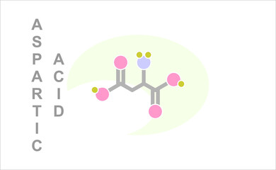 Fototapeta na wymiar Simplified formula icon of aspartic acid.
