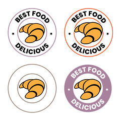 Colorful Round Croissant Icons with Text - Set 3