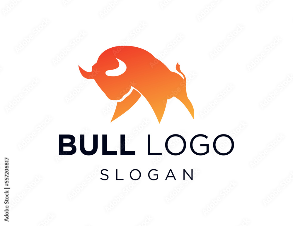 Poster logo design about bull on a white background. created using the coreldraw application.