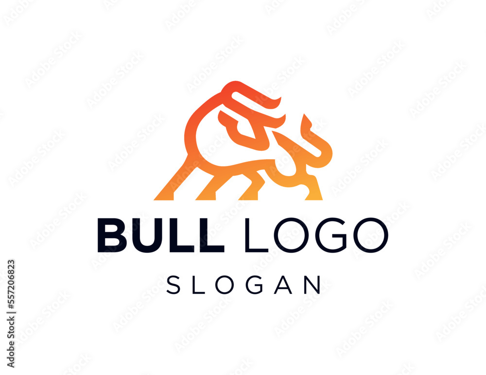 Poster logo design about bull on a white background. created using the coreldraw application.