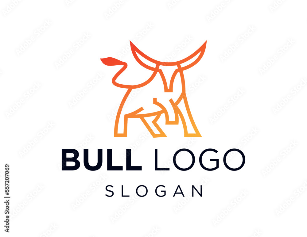 Poster logo design about bull on a white background. created using the coreldraw application.