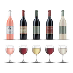 Wine Glasses and Wine Bottles