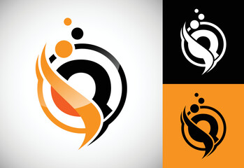 Initial letter Q with the swoosh, biotech logo design concept. Logotype for science technology.
