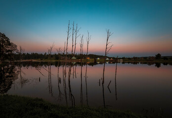 sunset on the lake