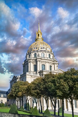 Paris, the Invalides dome, beautiful monument
