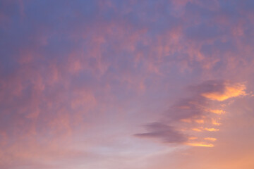 Sunset colors with clouds, pastel