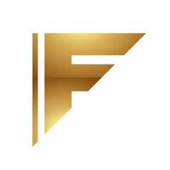 Golden Letter F Symbol on a White Background - Icon 2