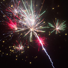 fireworks on the night sky