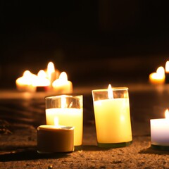 Candles at night