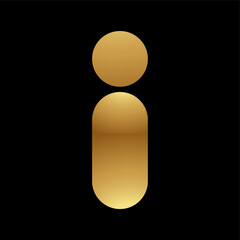 Golden Letter I Symbol on a Black Background - Icon 7