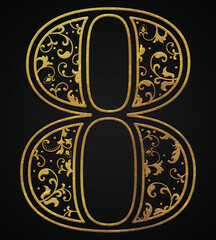 Ornamental golden design number eight