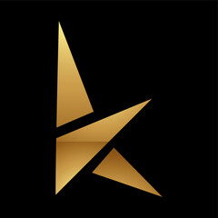 Fototapeta premium Golden Letter K Symbol on a Black Background - Icon 1