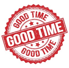 GOOD TIME text on red round stamp sign
