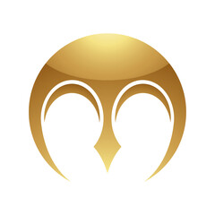 Obraz premium Golden Letter M Symbol on a White Background - Icon 2