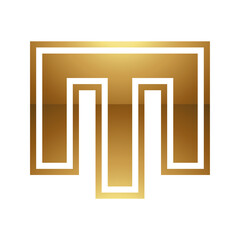 Golden Letter M Symbol on a White Background - Icon 8