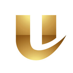 Golden Letter U Symbol on a White Background - Icon 7 © cidepix