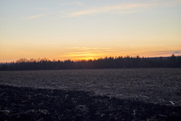 Photo of evening sunset in countryside