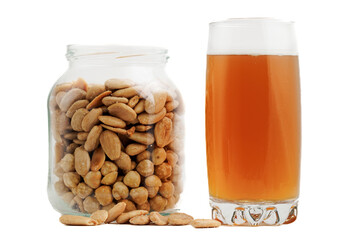 Beer with almonds and hazelnuts.
