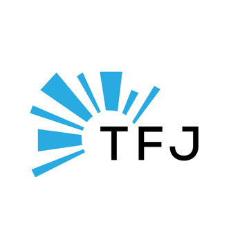 TFJ letter logo. TFJ blue image on white background and black letter. TFJ technology  Monogram logo design for entrepreneur and business. TFJ best icon.
