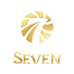 Golden Symbol for Number 7 on a White Background - Icon 6