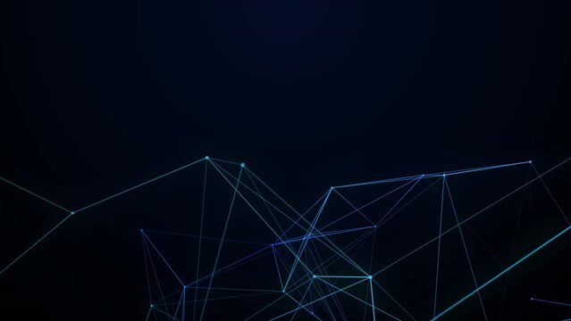 Abstract digital connection. Moving points with lines. Data technology. Technological background. Network, weaving. Video 4k.