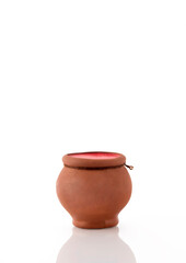 clay pot isolated on white background
