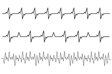 ECG reading vector in white background