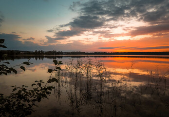 sunset over the river