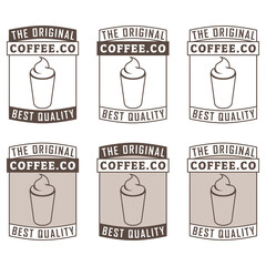 Line Art Iced Coffee Icon with Text