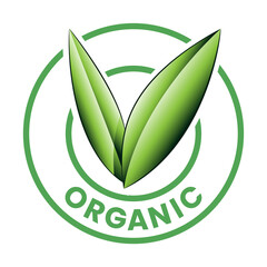 Organic Round Icon with Shaded Green Leaves - Icon 5
