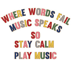Fototapeta premium TEXT CALM AND MUSIC GRAPHICS FOR TEEN & KIDS BOYS AND GIRLS 