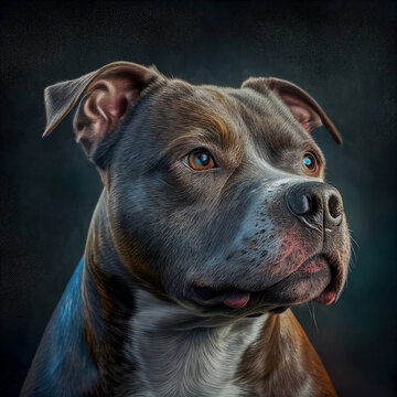 Portrait of a Staffordshire Terrier ,generative ai illustration