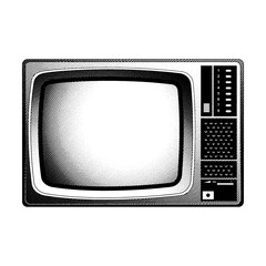 Scratchboard Engraved CRT TV