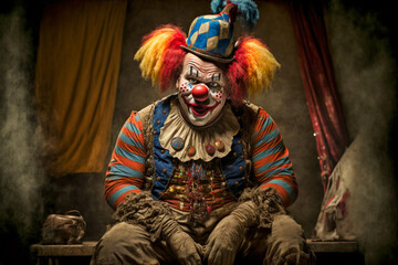 Obraz premium KI generierter horror Zirkus Clown