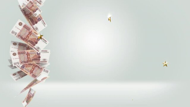 Five Thousand  Russian Ruble Bills 4k Background