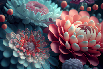 Pastel Colored Flower Bouquet. generative ai