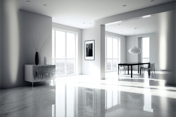 Fototapeta premium sunrays falling into apartment