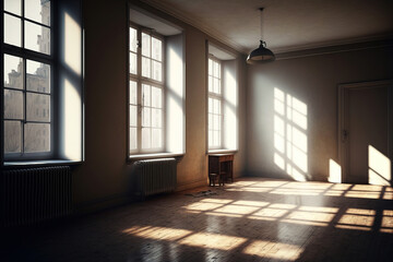 sunrays falling into apartment