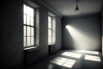 Obraz premium sunrays falling into apartment