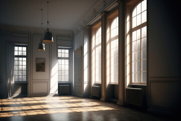 Obraz premium sunrays falling into apartment