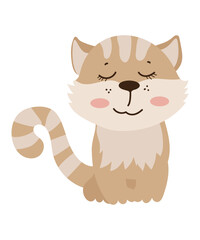 Cute cartoon illustration of cat.