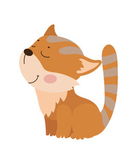 Cute cartoon illustration of cat.