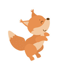 Obraz premium Cute cartoon illustration of squirrel.